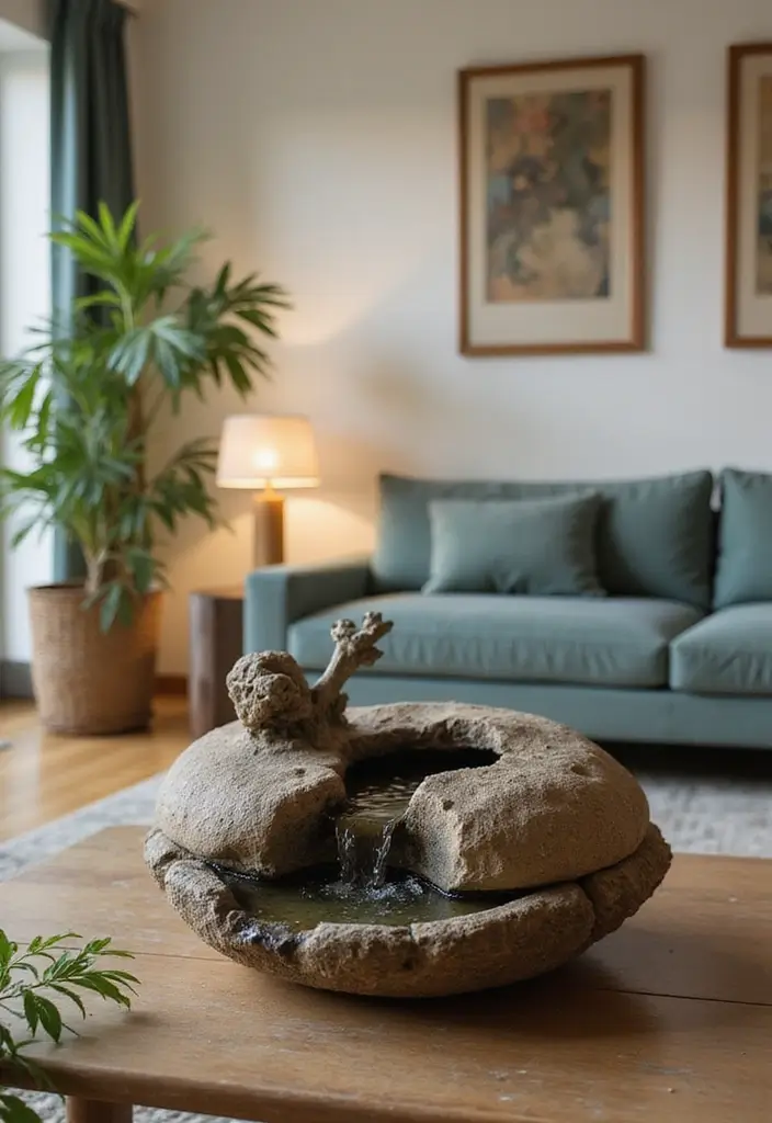 50 Grey and Beige Living Room Ideas That Feel Calm and Neutral 32 50 Grey and Beige Living Room Ideas That Feel Calm and Neutral - 30. Calming Sound Elements