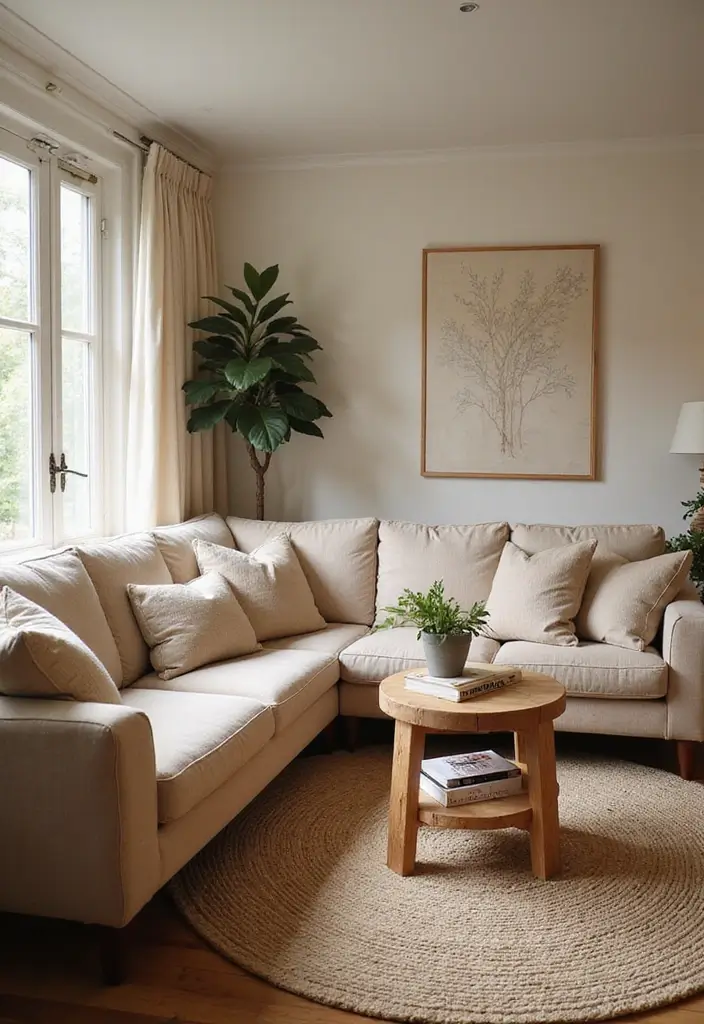 50 Grey and Beige Living Room Ideas That Feel Calm and Neutral 45 50 Grey and Beige Living Room Ideas That Feel Calm and Neutral - 41. Softening Sharp Edges
