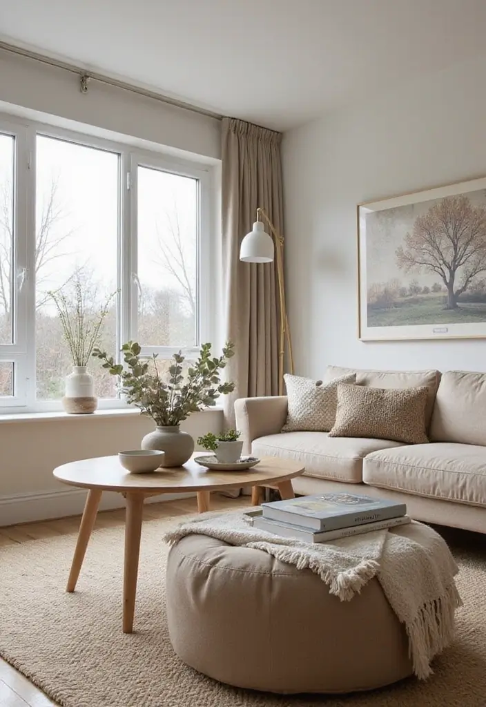 50 Grey and Beige Living Room Ideas That Feel Calm and Neutral 53 50 Grey and Beige Living Room Ideas That Feel Calm and Neutral - 49. Neutral Table Settings