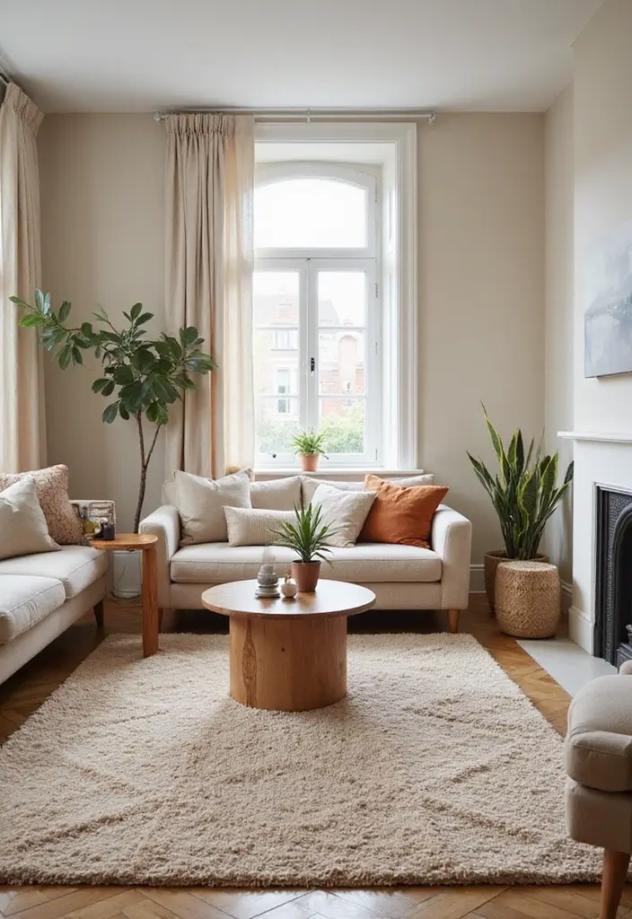 50 Grey and Beige Living Room Ideas That Feel Calm and Neutral 5 50 Grey and Beige Living Room Ideas That Feel Calm and Neutral - 5. Textured Rugs