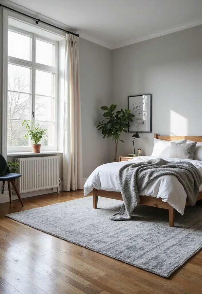 50 Grey and White Bedroom Ideas That Always Feel Fresh and Relaxing - 11. Grey and White Rugs