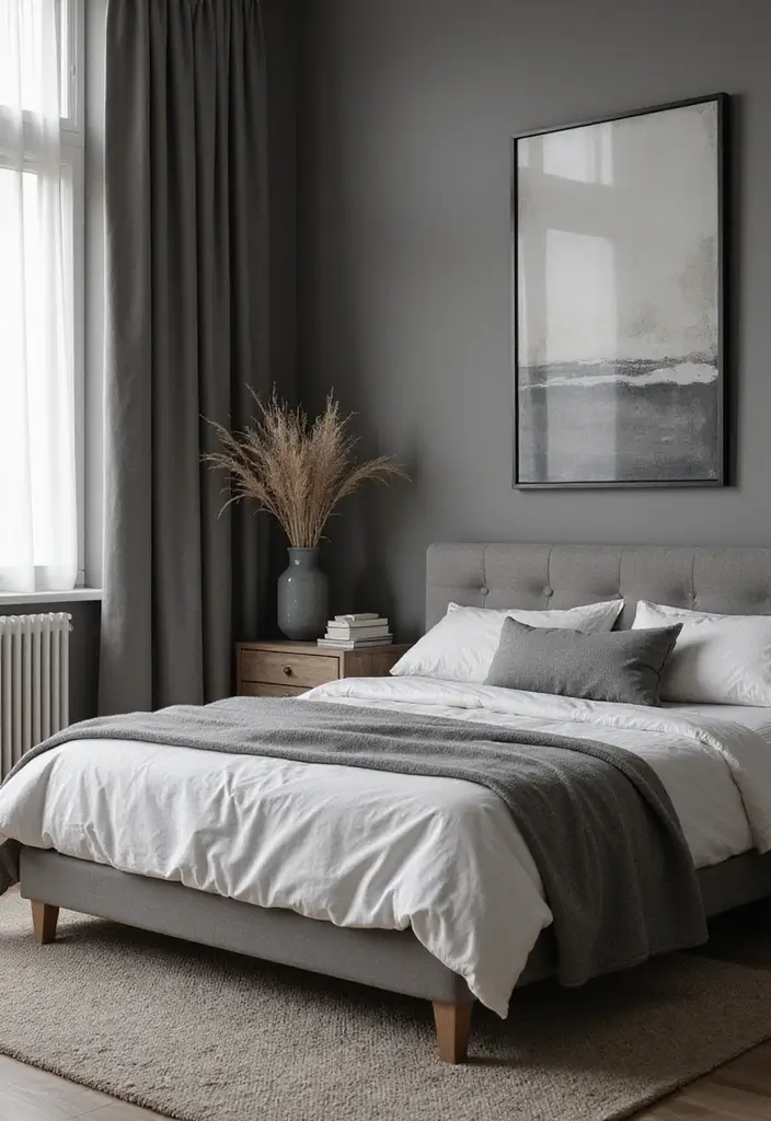 50 Grey and White Bedroom Ideas That Always Feel Fresh and Relaxing - 20. Mixing Grey Shades