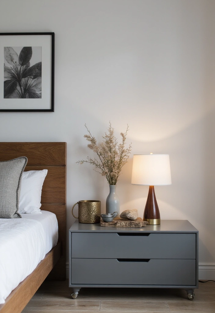 50 Grey and White Bedroom Ideas That Always Feel Fresh and Relaxing - 21. Functional Grey Side Tables