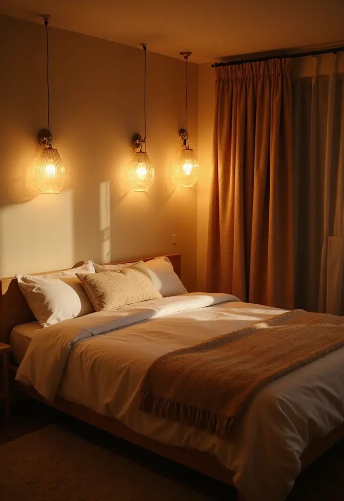 50 Grey and White Bedroom Ideas That Always Feel Fresh and Relaxing - 24. Soft Light Fixtures