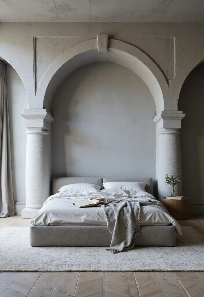 50 Grey and White Bedroom Ideas That Always Feel Fresh and Relaxing - 33. Grey Accent Pillars