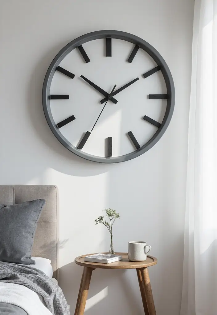 50 Grey and White Bedroom Ideas That Always Feel Fresh and Relaxing - 37. Grey and White Wall Clocks