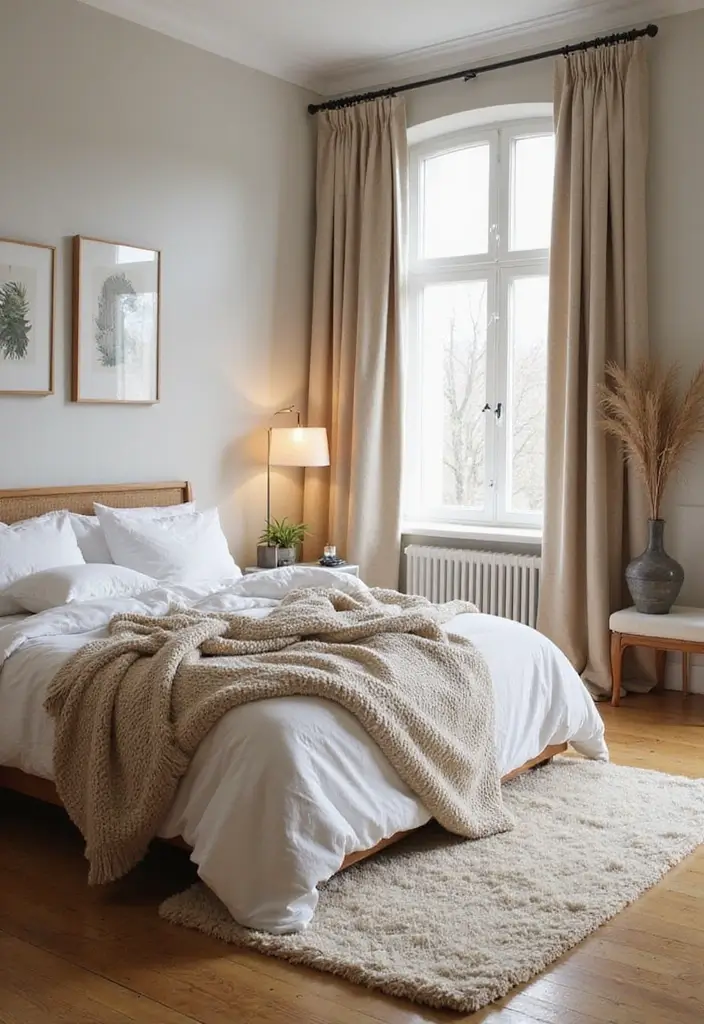 50 Grey and White Bedroom Ideas That Always Feel Fresh and Relaxing - 41. Grey and White Throw Rugs