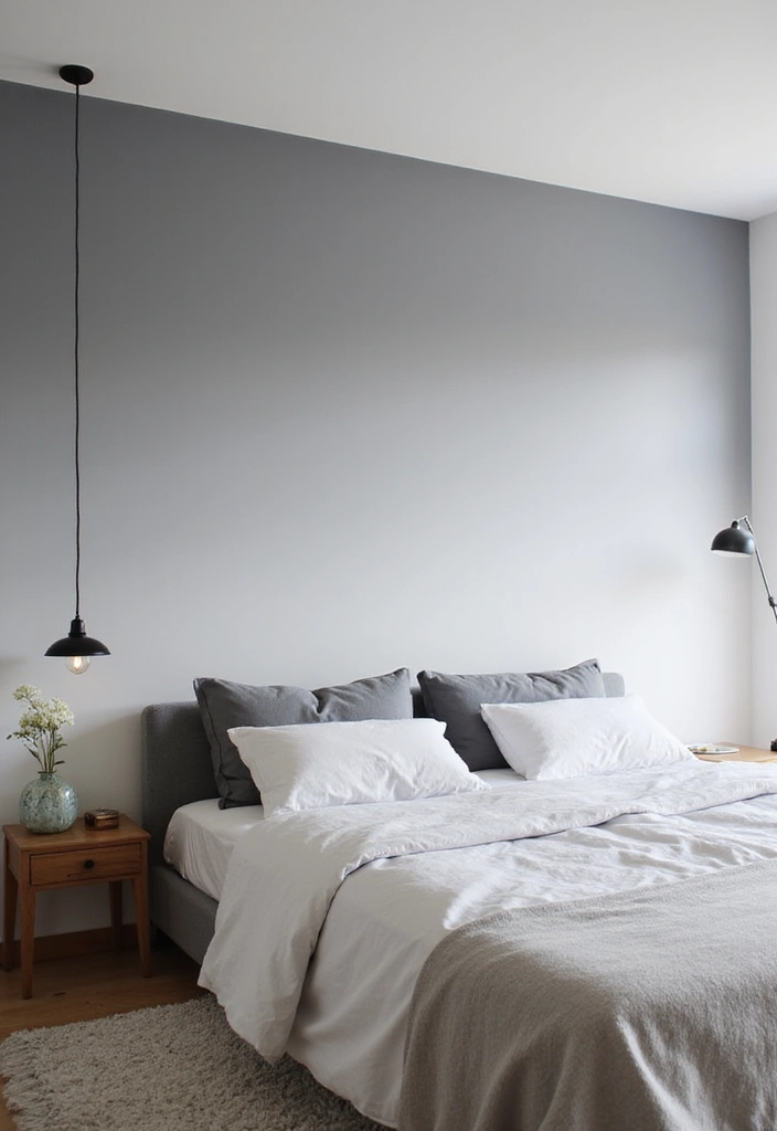 50 Grey and White Bedroom Ideas That Always Feel Fresh and Relaxing - 45. Grey and White Ombre Touches