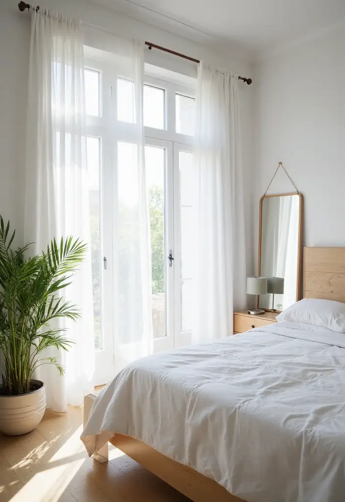 50 Grey and White Bedroom Ideas That Always Feel Fresh and Relaxing - 5. Natural Light Emphasis