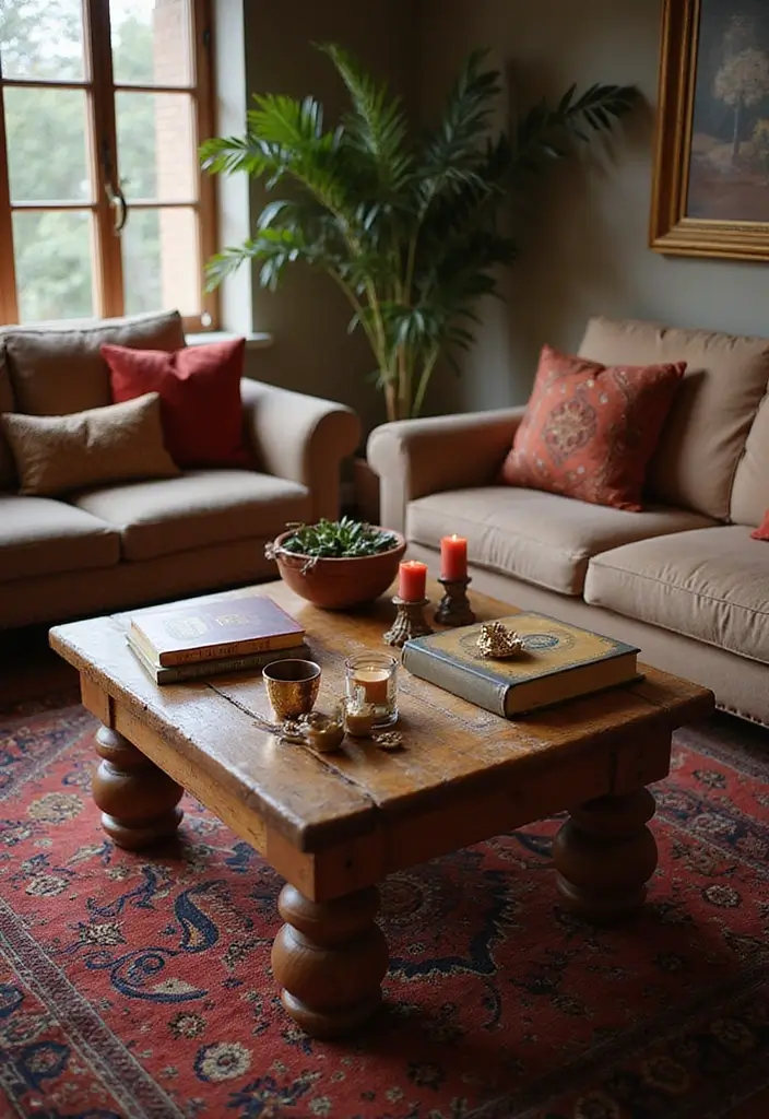 50 Indian Living Room Decor Ideas Rich in Culture and Style 12 50 Indian Living Room Decor Ideas Rich in Culture and Style - 12. Ethnic Coffee Tables