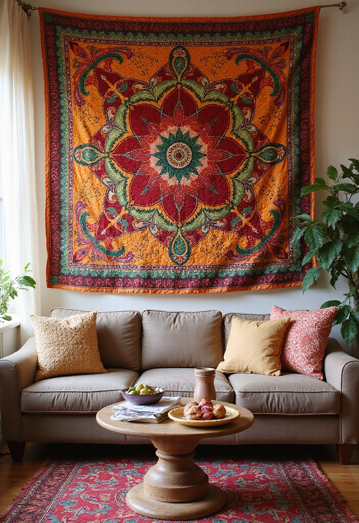 50 Indian Living Room Decor Ideas Rich in Culture and Style 18 50 Indian Living Room Decor Ideas Rich in Culture and Style - 18. Quilted Wall Hangings