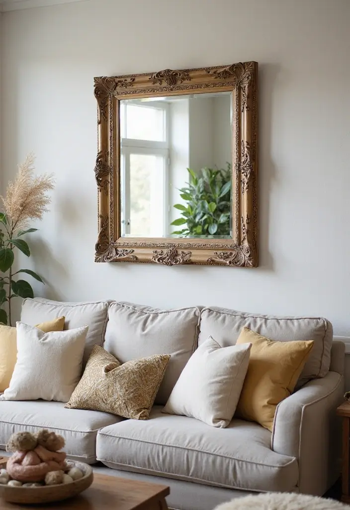 50 Indian Living Room Decor Ideas Rich in Culture and Style 23 50 Indian Living Room Decor Ideas Rich in Culture and Style - 21. Decorative Mirrors