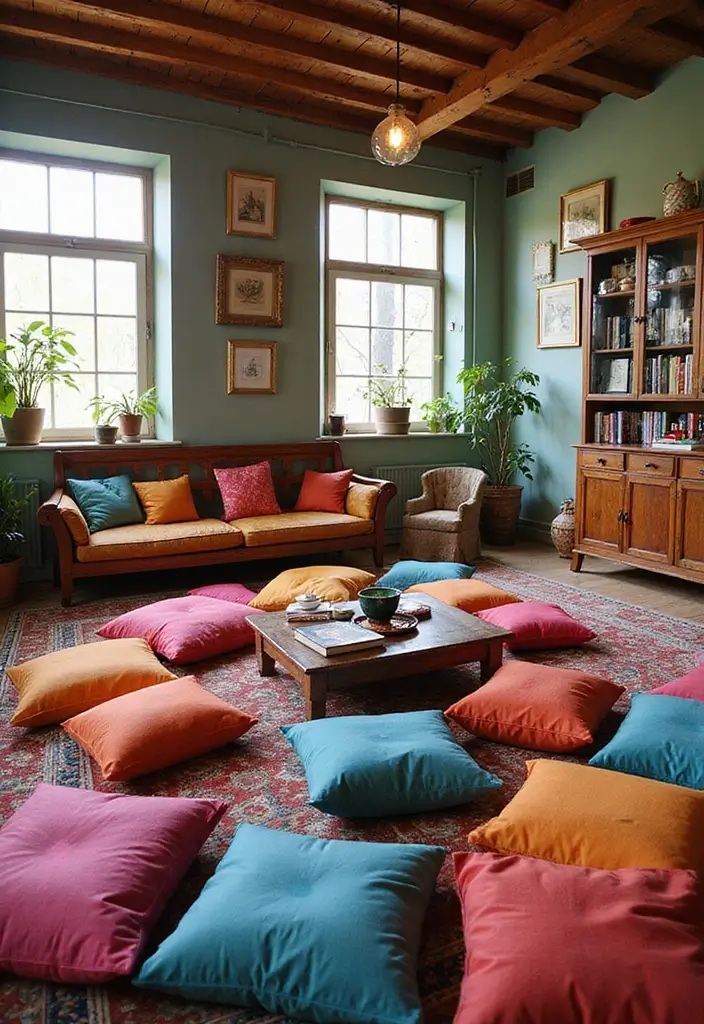 50 Indian Living Room Decor Ideas Rich in Culture and Style 30 50 Indian Living Room Decor Ideas Rich in Culture and Style - 28. Floor Cushions