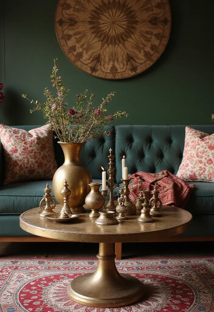 50 Indian Living Room Decor Ideas Rich in Culture and Style 4 50 Indian Living Room Decor Ideas Rich in Culture and Style - 4. Brass Decor Accents