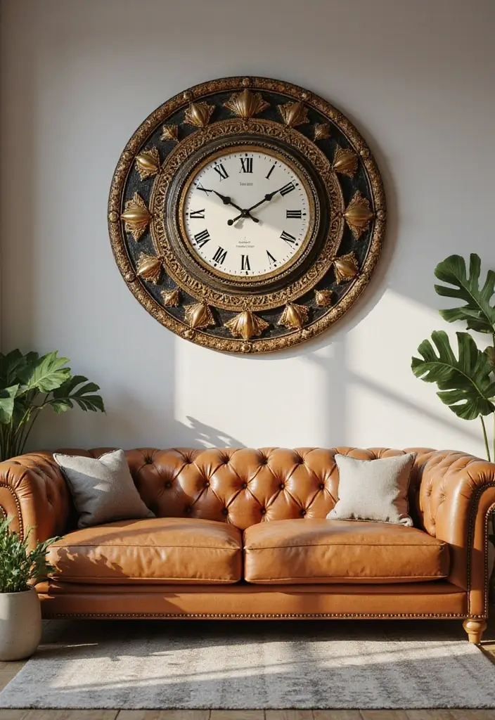 50 Indian Living Room Decor Ideas Rich in Culture and Style 48 50 Indian Living Room Decor Ideas Rich in Culture and Style - 44. Decorative Clocks