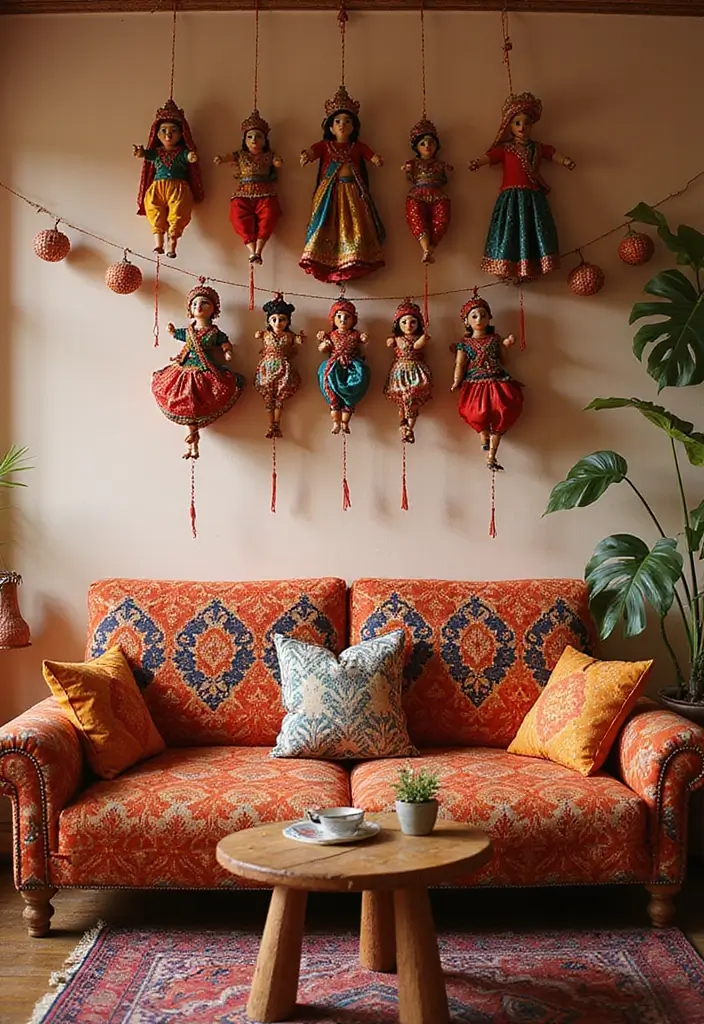 50 Indian Living Room Decor Ideas Rich in Culture and Style 7 50 Indian Living Room Decor Ideas Rich in Culture and Style - 7. Rajasthani Puppet Decor