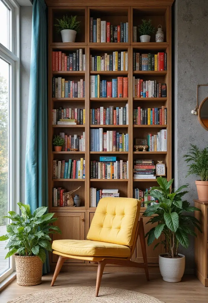 50 Living Room Corner Ideas That Maximize Every Inch of Space 2 50 Living Room Corner Ideas That Maximize Every Inch of Space - 2. Bookshelf Delight