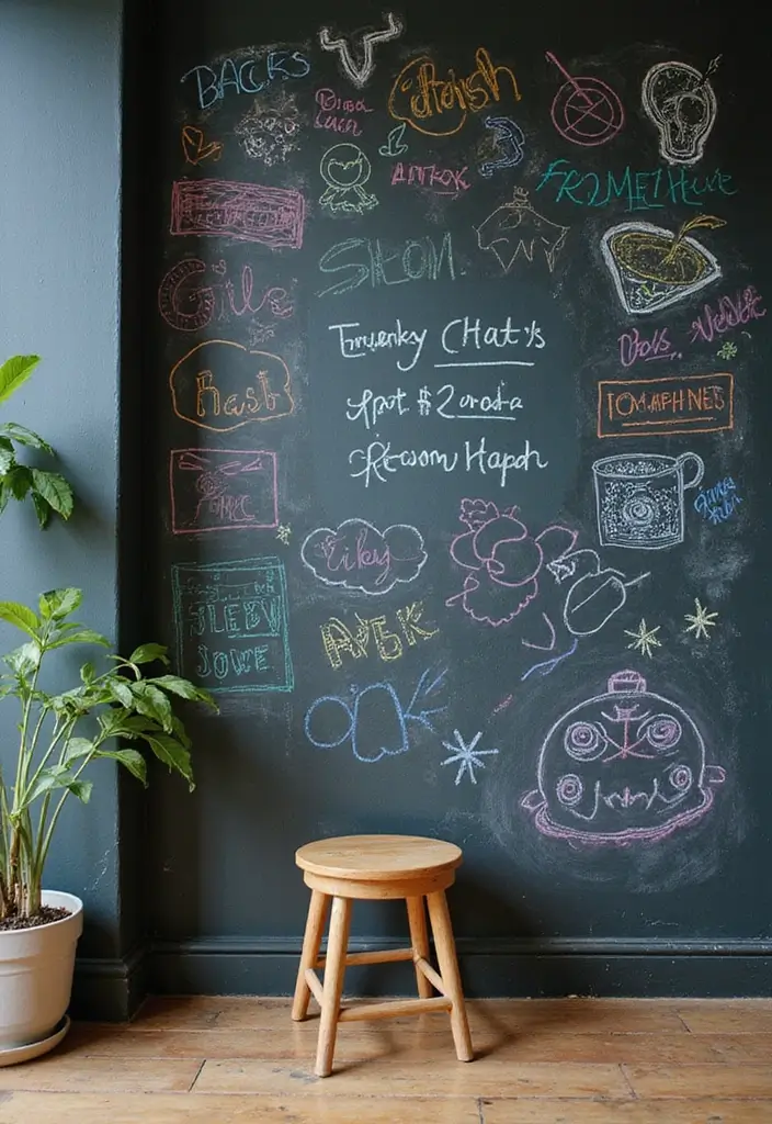 50 Living Room Corner Ideas That Maximize Every Inch of Space 27 50 Living Room Corner Ideas That Maximize Every Inch of Space - 25. Corner Chalkboard Wall