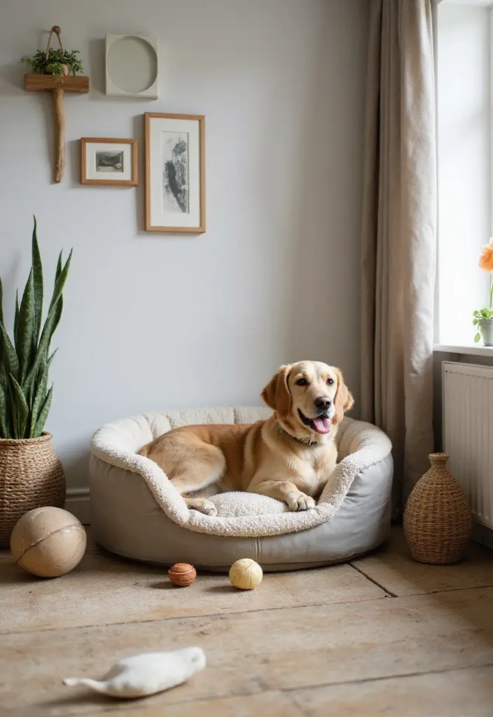 50 Living Room Corner Ideas That Maximize Every Inch of Space 28 50 Living Room Corner Ideas That Maximize Every Inch of Space - 26. Corner Pet Space