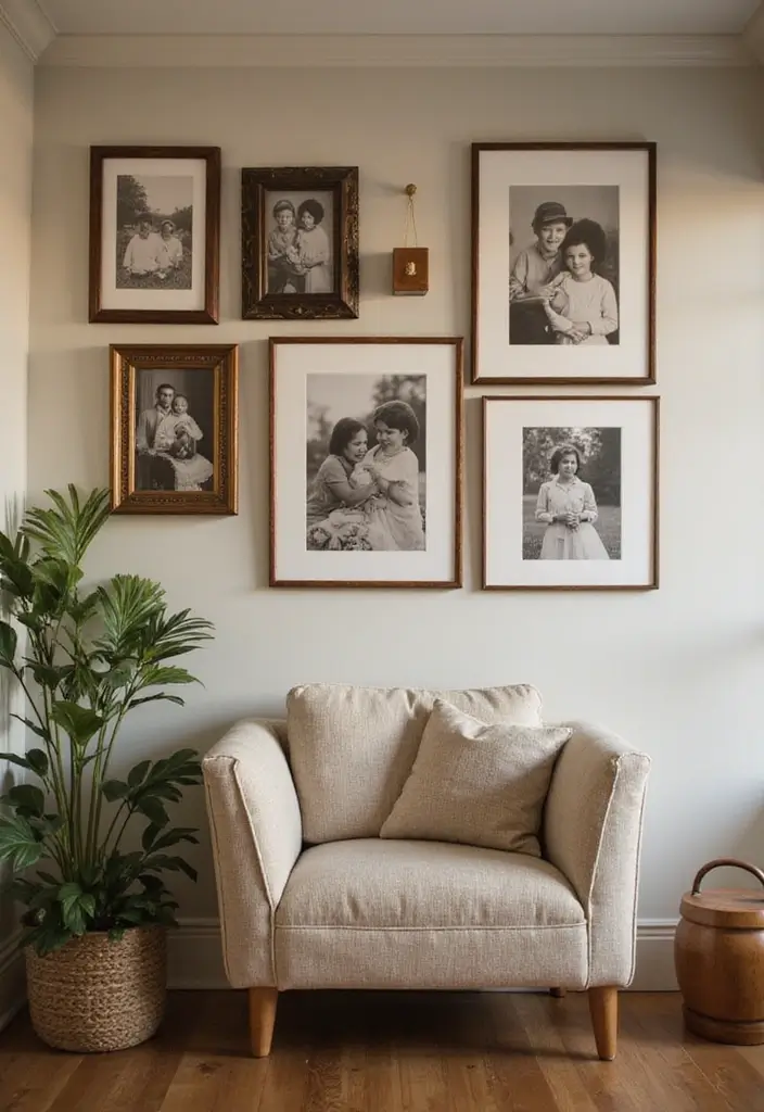 50 Living Room Corner Ideas That Maximize Every Inch of Space 34 50 Living Room Corner Ideas That Maximize Every Inch of Space - 32. Corner Family Photo Display
