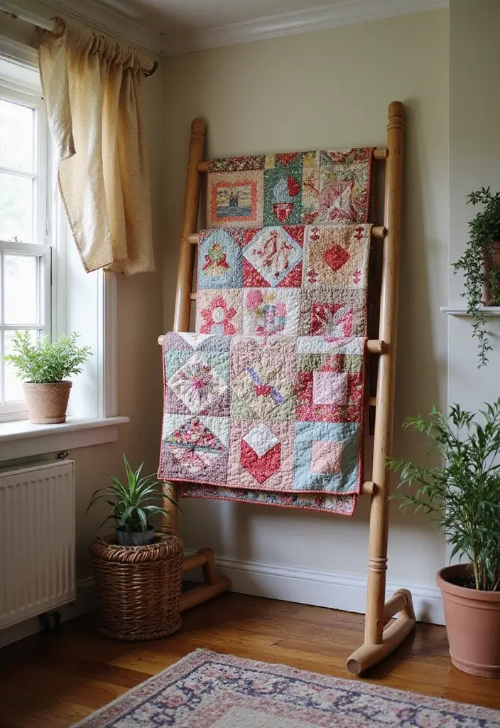 50 Living Room Corner Ideas That Maximize Every Inch of Space 42 50 Living Room Corner Ideas That Maximize Every Inch of Space - 38. Corner Quilt Rack