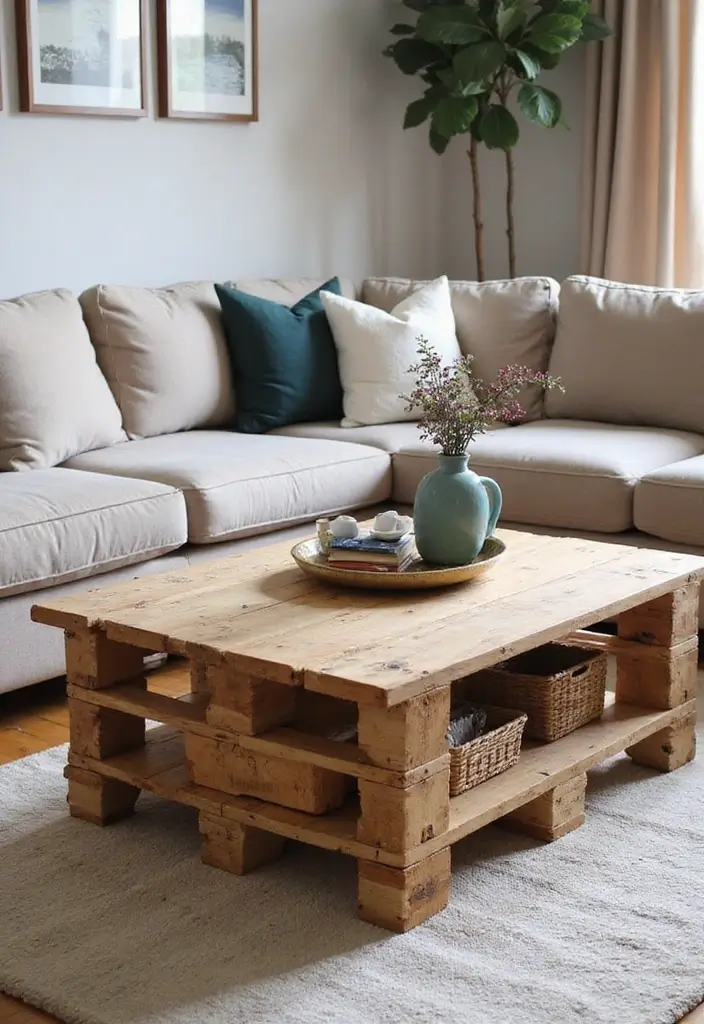 50 Living Room Decor Ideas to Refresh Your Space Without Breaking the Bank 13 50 Living Room Decor Ideas to Refresh Your Space Without Breaking the Bank - 13. Repurposed Wooden Pallets
