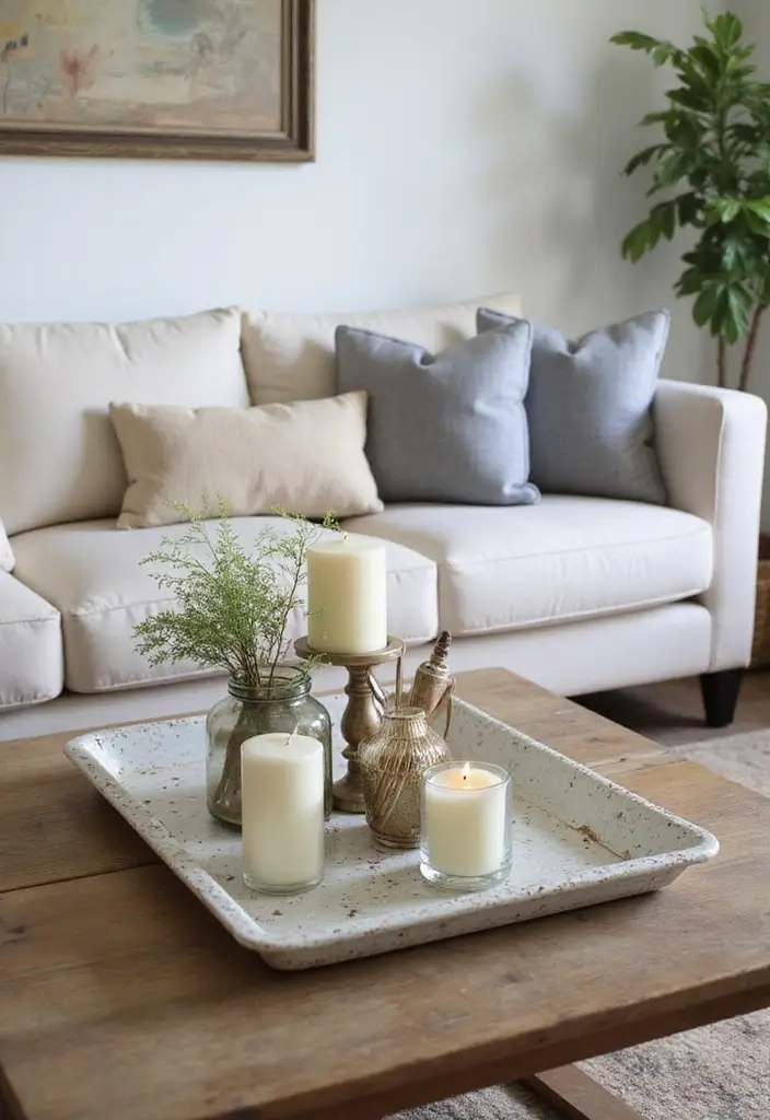 50 Living Room Decor Ideas to Refresh Your Space Without Breaking the Bank 19 50 Living Room Decor Ideas to Refresh Your Space Without Breaking the Bank - 19. Vintage Serving Trays