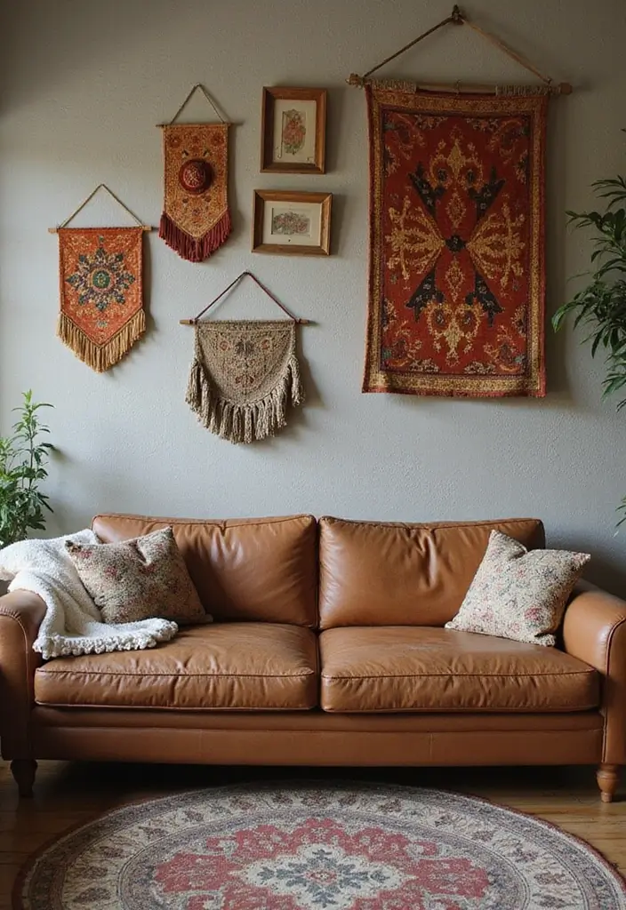 50 Living Room Decor Ideas to Refresh Your Space Without Breaking the Bank 26 50 Living Room Decor Ideas to Refresh Your Space Without Breaking the Bank - 26. Vintage Wall Hangings