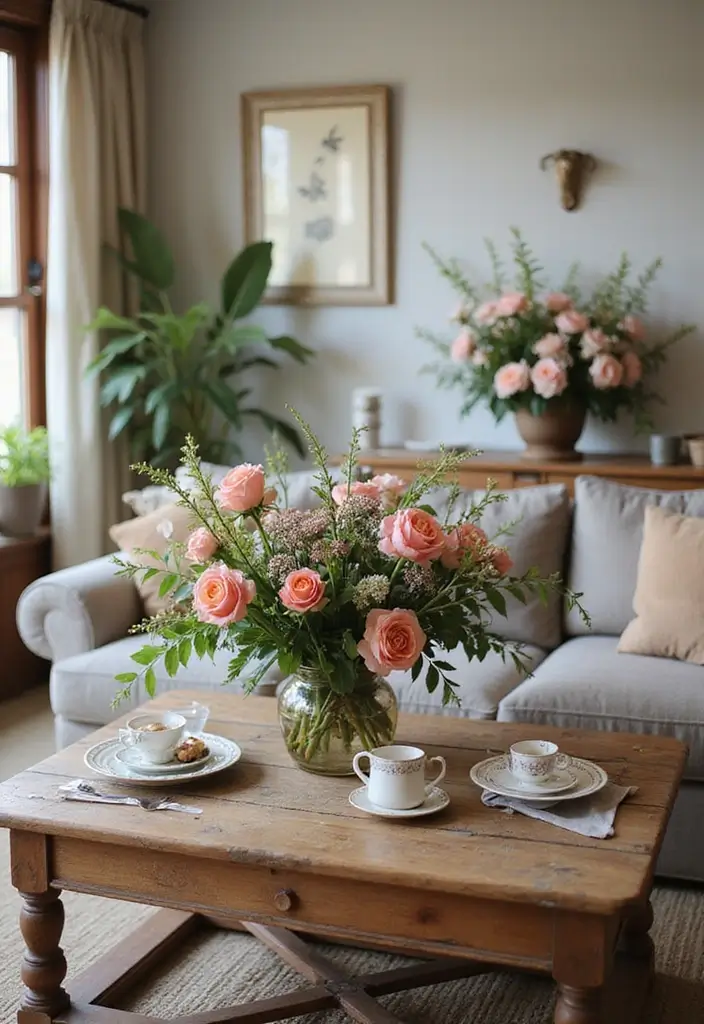 50 Living Room Decor Ideas to Refresh Your Space Without Breaking the Bank 28 50 Living Room Decor Ideas to Refresh Your Space Without Breaking the Bank - 28. Vintage Table Centerpieces