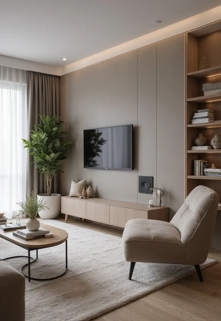 50 Living Room Designs for Small Spaces That Maximize Every Inch 11 50 Living Room Designs for Small Spaces That Maximize Every Inch - 11. Smart Use of Technology