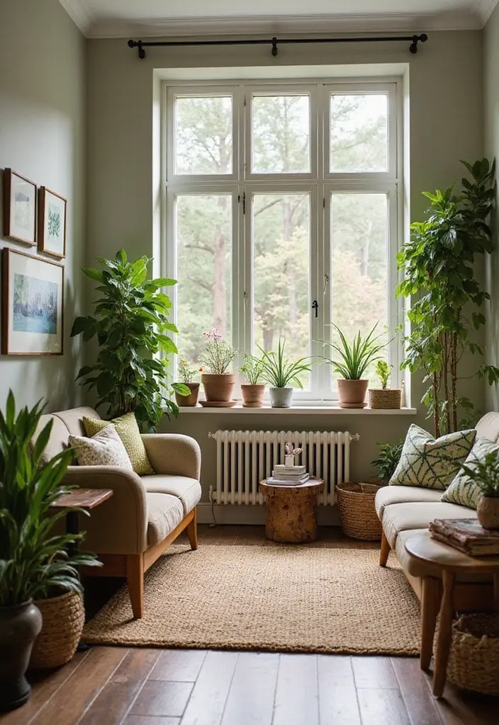 50 Living Room Designs for Small Spaces That Maximize Every Inch 12 50 Living Room Designs for Small Spaces That Maximize Every Inch - 12. Nature-Inspired Decor