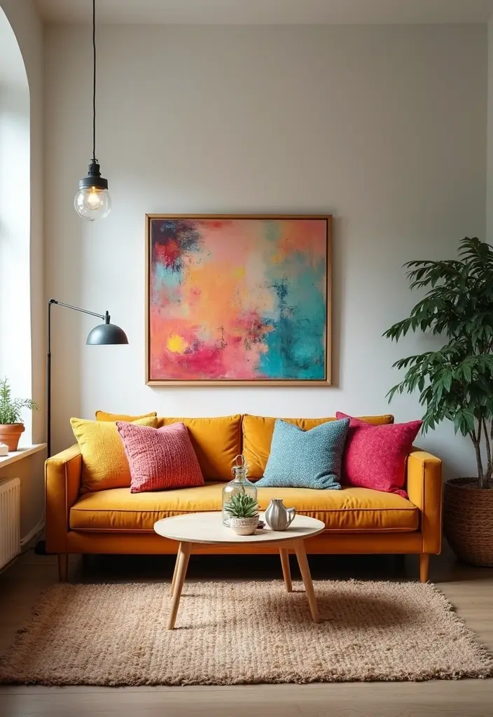 50 Living Room Designs for Small Spaces That Maximize Every Inch 17 50 Living Room Designs for Small Spaces That Maximize Every Inch - 17. Pop of Color with Accessories