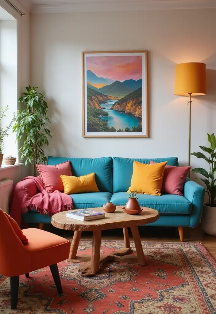 50 Living Room Designs for Small Spaces That Maximize Every Inch 31 50 Living Room Designs for Small Spaces That Maximize Every Inch - 31. Color Blocked Accents