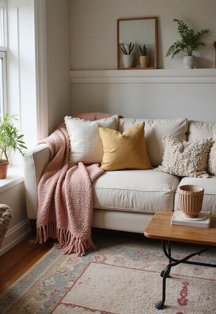 50 Living Room Designs for Small Spaces That Maximize Every Inch 6 50 Living Room Designs for Small Spaces That Maximize Every Inch - 6. Soft Furnishings for Coziness