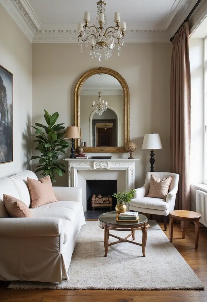 50 Living Room Designs for Small Spaces That Maximize Every Inch 8 50 Living Room Designs for Small Spaces That Maximize Every Inch - 8. Using Mirrors Wisely
