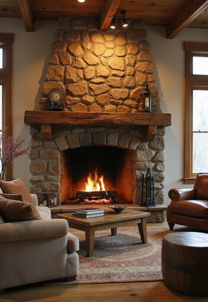 50 Living Room Designs with Fireplaces That Create the Perfect Focal Point 1 50 Living Room Designs with Fireplaces That Create the Perfect Focal Point - 1. Rustic Elegance with a Wood-Burning Fireplace