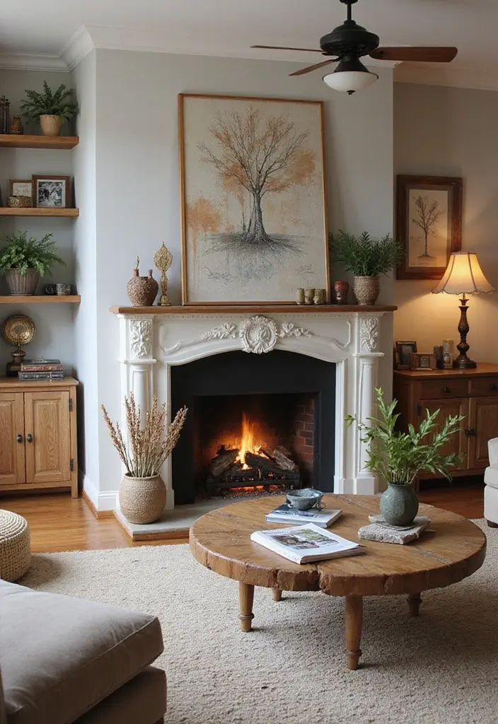 50 Living Room Designs with Fireplaces That Create the Perfect Focal Point 13 50 Living Room Designs with Fireplaces That Create the Perfect Focal Point - 13. Artistic Flair with a Custom-Made Fireplace