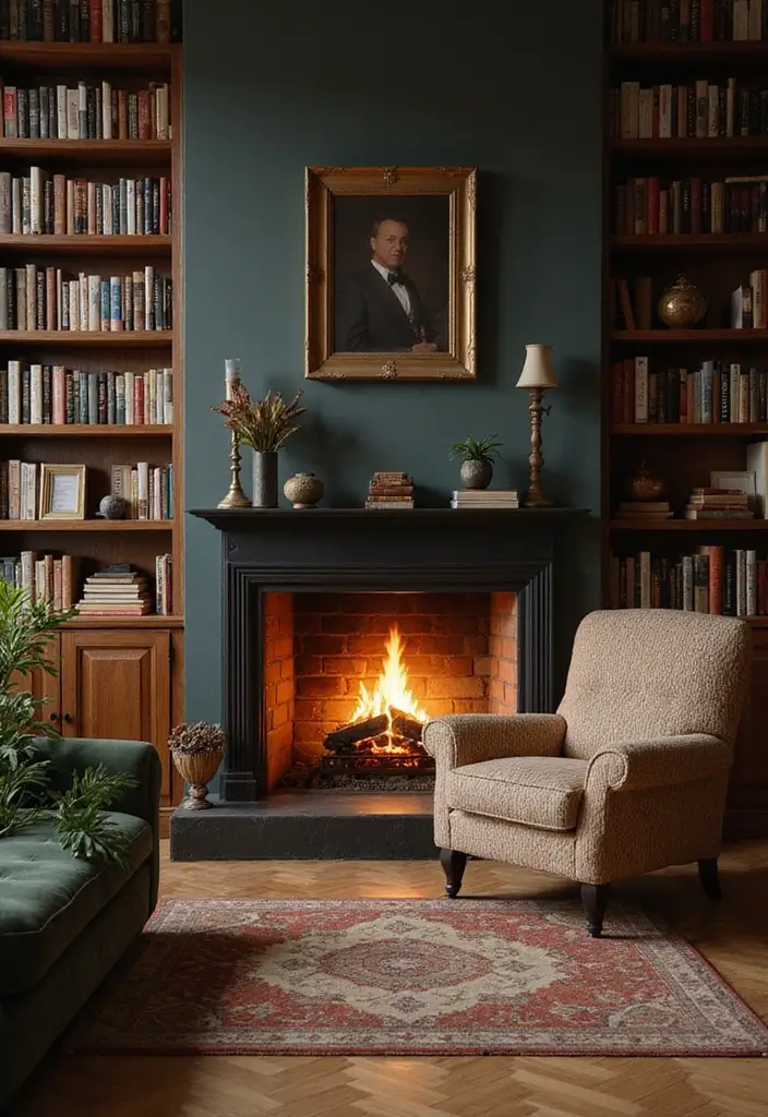50 Living Room Designs with Fireplaces That Create the Perfect Focal Point 18 50 Living Room Designs with Fireplaces That Create the Perfect Focal Point - 18. Cozy Reading Nook with a Corner Fireplace