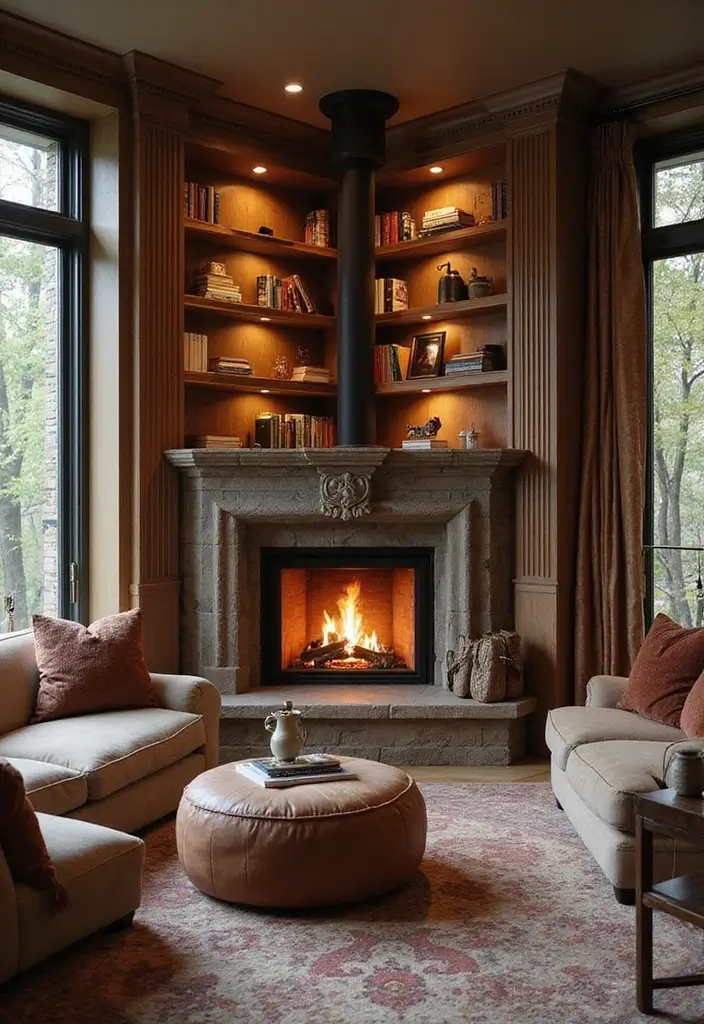 50 Living Room Designs with Fireplaces That Create the Perfect Focal Point 3 50 Living Room Designs with Fireplaces That Create the Perfect Focal Point - 3. Cozy Corner with a Fireplace Nook