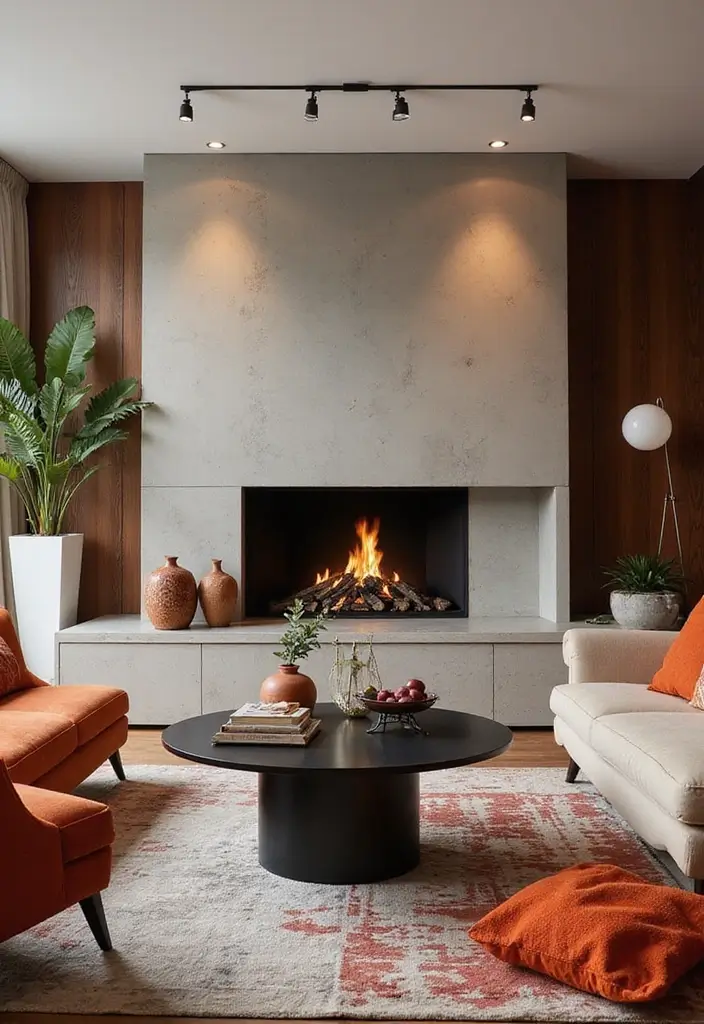 50 Living Room Designs with Fireplaces That Create the Perfect Focal Point 35 50 Living Room Designs with Fireplaces That Create the Perfect Focal Point - 33. Bold and Beautiful with a Statement Fireplace