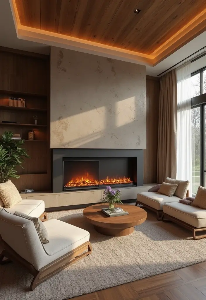 50 Living Room Designs with Fireplaces That Create the Perfect Focal Point 36 50 Living Room Designs with Fireplaces That Create the Perfect Focal Point - 34. Cozy and Inviting with a Dual-Sided Fireplace