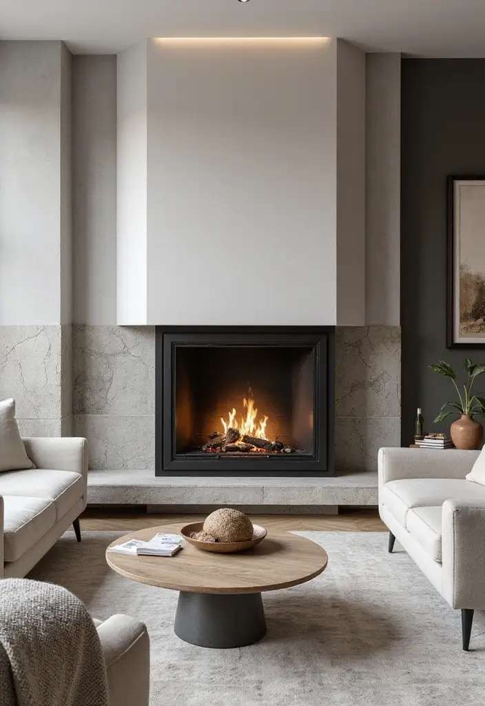 50 Living Room Designs with Fireplaces That Create the Perfect Focal Point 40 50 Living Room Designs with Fireplaces That Create the Perfect Focal Point - 36. Modern Flair with a Geometric Fireplace