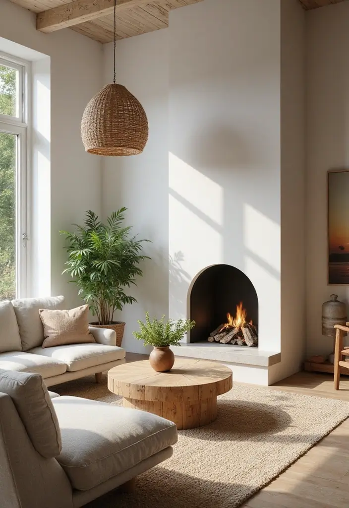 50 Living Room Designs with Fireplaces That Create the Perfect Focal Point 49 50 Living Room Designs with Fireplaces That Create the Perfect Focal Point - 45. Organic Designs with a Natural Fireplace
