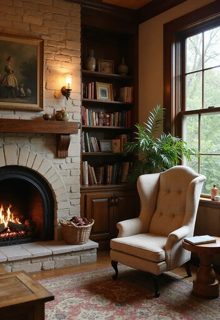 50 Living Room Designs with Fireplaces That Create the Perfect Focal Point 51 50 Living Room Designs with Fireplaces That Create the Perfect Focal Point - 47. Cozy Retreat with a Fireplace and Reading Area