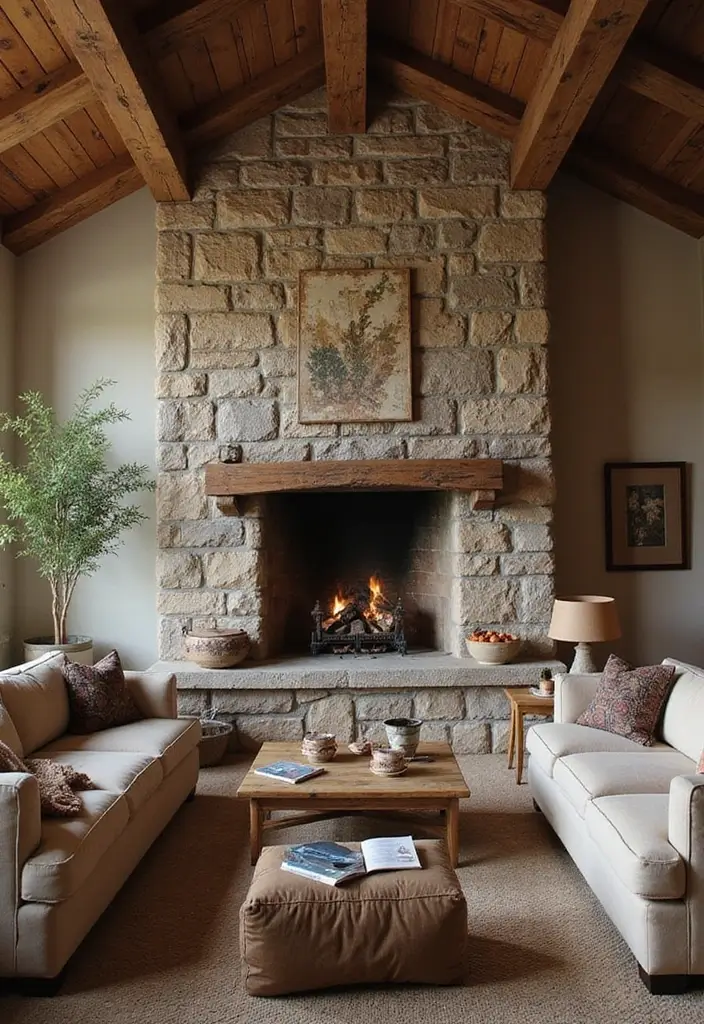 50 Living Room Designs with Fireplaces That Create the Perfect Focal Point 7 50 Living Room Designs with Fireplaces That Create the Perfect Focal Point - 7. Warm Up with a Stone-Faced Fireplace