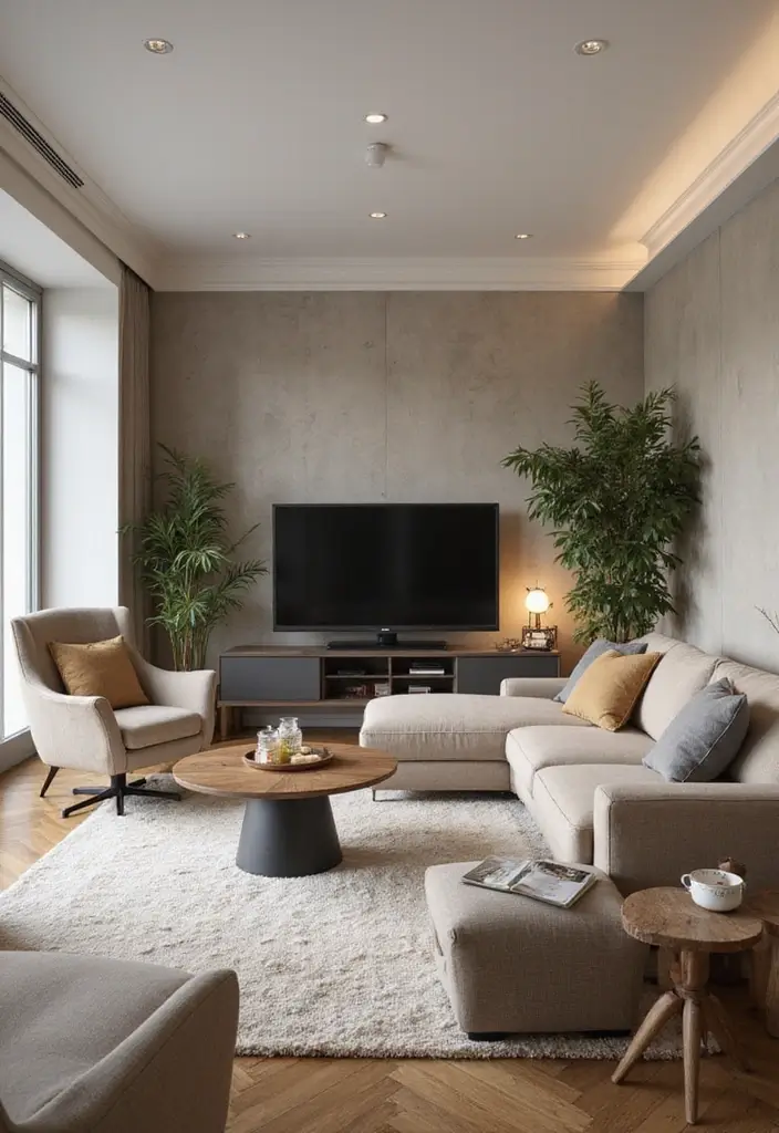 50 Living Room Ideas with TV as the Focal Point That Look Stylish - 21. Functional Flexibility: Multi-Use Spaces