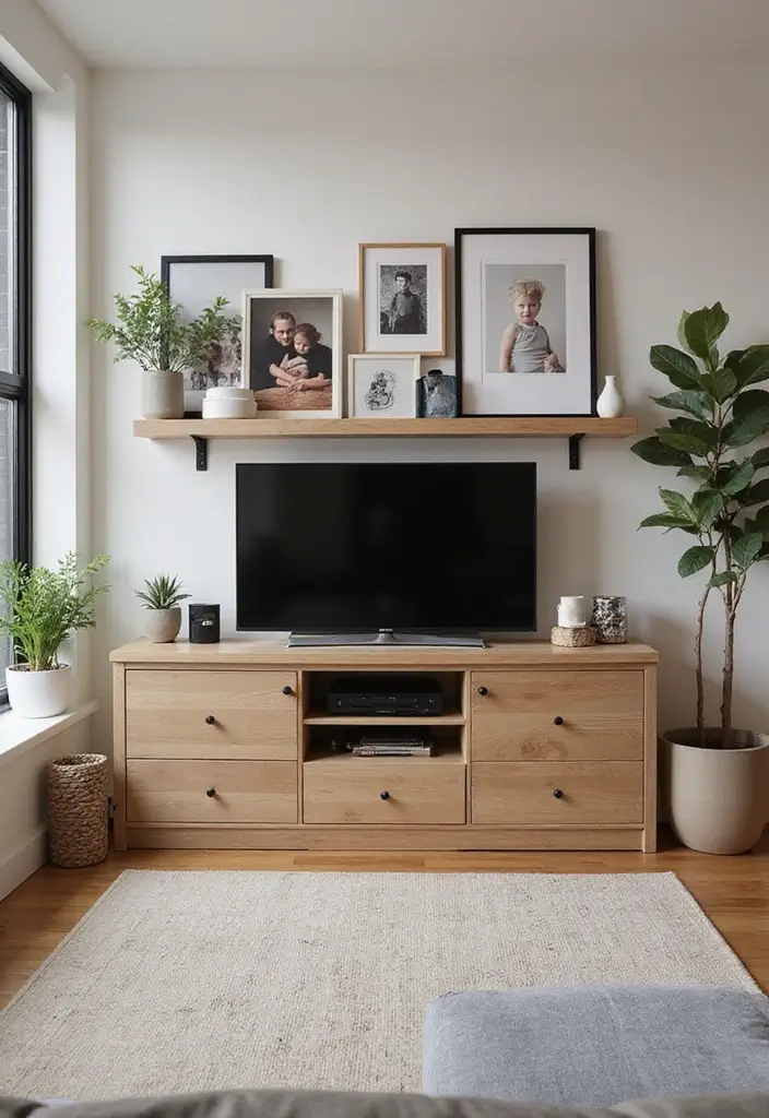 50 Living Room Ideas with TV as the Focal Point That Look Stylish - 25. Personalized Touches: Custom Decor