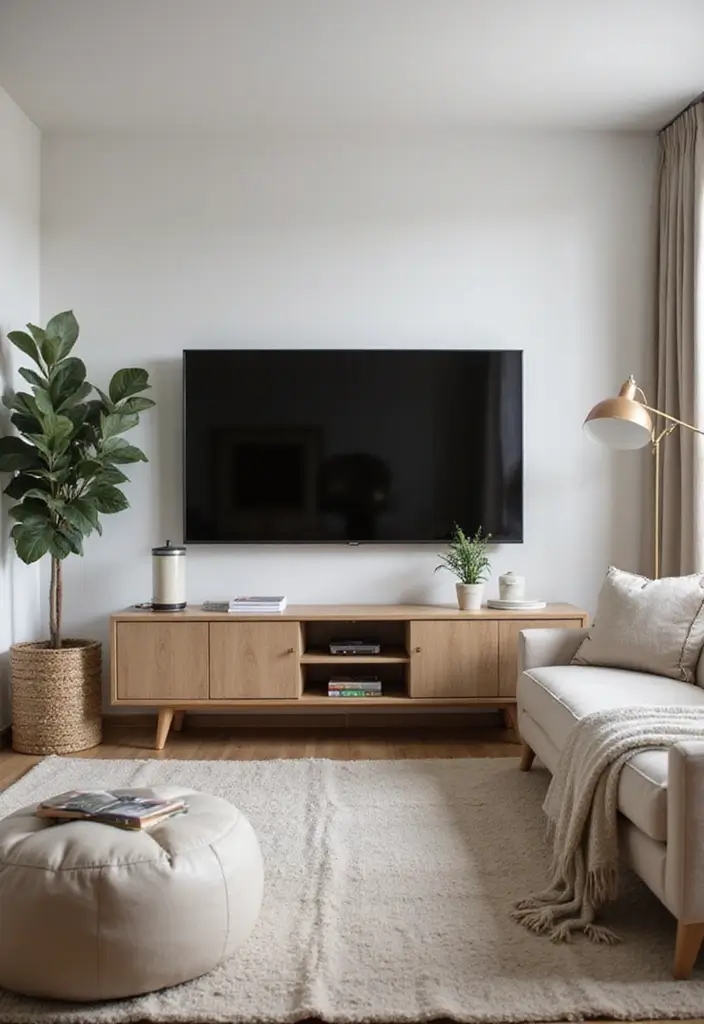 50 Living Room Ideas with TV as the Focal Point That Look Stylish - 29. Family-Friendly: Durable Materials Around the TV