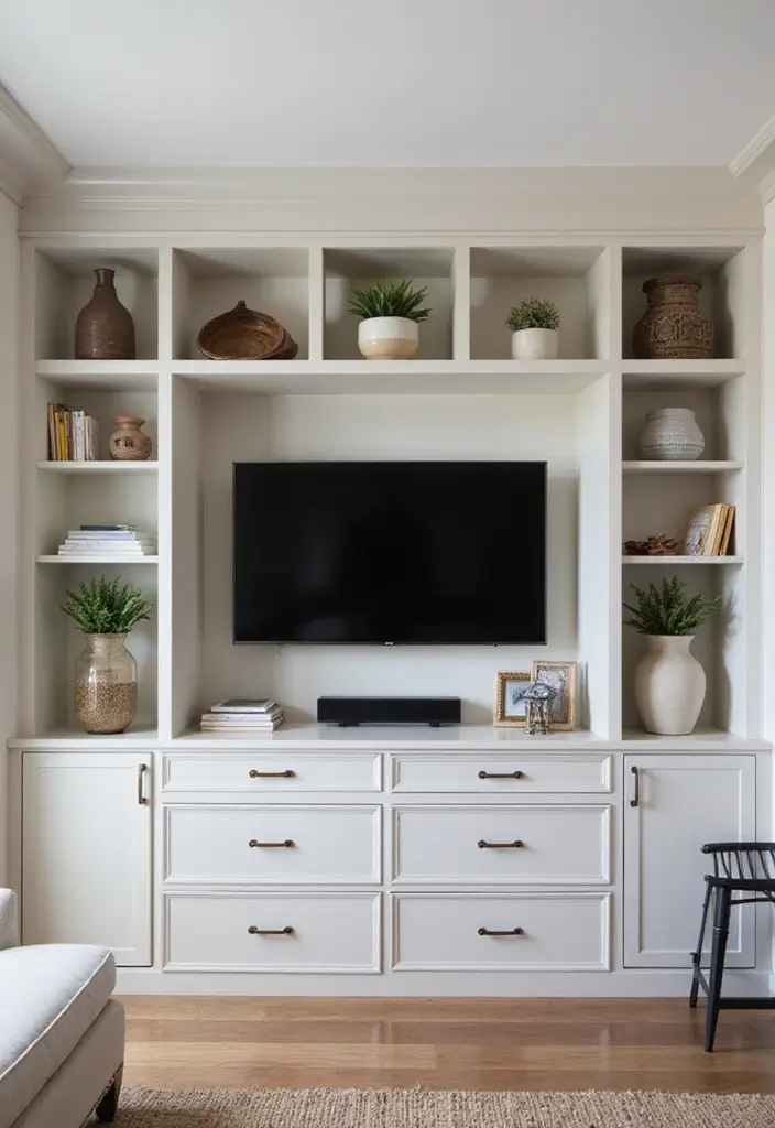 50 Living Room Ideas with TV as the Focal Point That Look Stylish - 3. Chic Entertainment Centers: Built-In Units