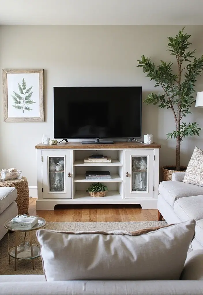 50 Living Room Ideas with TV as the Focal Point That Look Stylish - 30. Seasonal Decor: Rotate for Fresh Looks